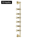 DOOKOLE Solid Brass Coat Rack Free Adjustment, Wall Mount Coat Hooks with 3/4/5/6 Hooks for Hats, Scarves, Clothes Handbags