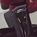 Withered British style retro fashion elegant buckle patent leather solid hedging loafers women shoes women flat shoes women