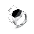 Jiayiqi Men Stainless Steel Band Ring Geometry Rhombus Gold Color Fashion Mens Hiphop Punk Jewelry Male Finger Rings Anel