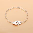 Moonmory 100 % echtes 925er Sterlingsilber Europäische Kette Handschelle Armband Menottes Handschellen-Armband für Damen Schmuck