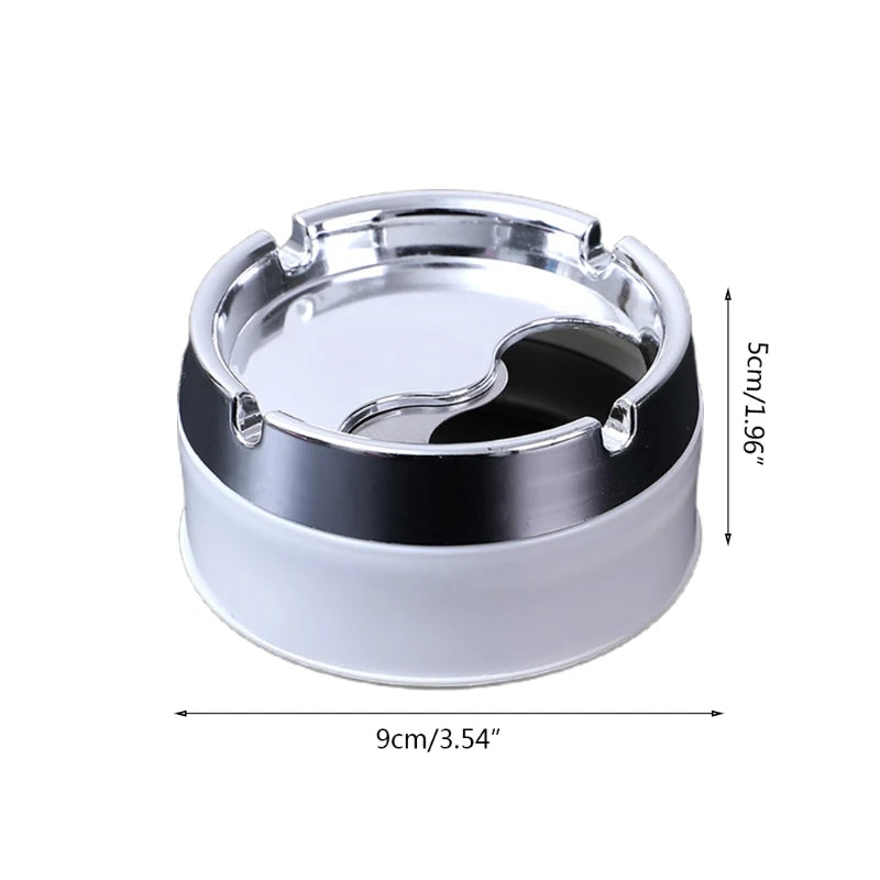 Stainless Steel Ashtray Round Windproof Ashtrays with Rotating Lid for Home Garden Outdoor Indoor Smoking Accessory