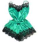 2024 New Women Bow Sleepwear Sleeveless Strap Nightwear Lace Trim Satin Cami Top Pajama Sets femme sexy lingerie pyjamas women