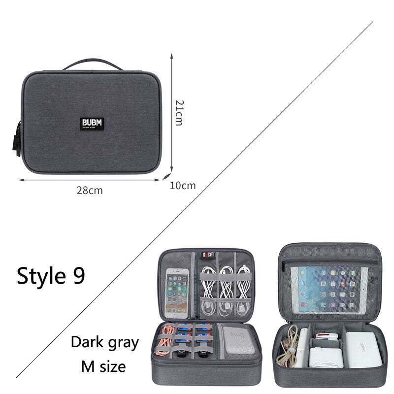 BUBM bag for power bank digital receiving accessories case for ipad cable organizer portable bag for USB