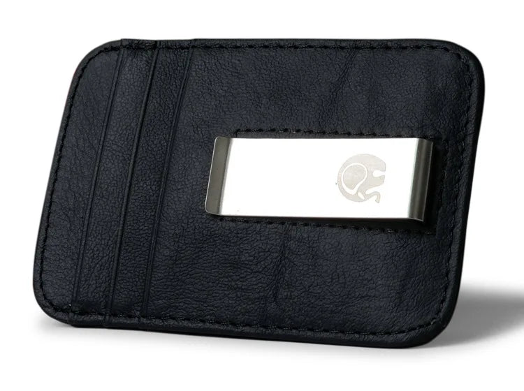 Luxury Brand Unisex Black Real Leather Design Fashion Gift Slim Wallet Travel Front Pocket Money Clip Mini Clamp Purse XYX-C061
