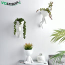 HOT Tree Man Flower Pot Planters for Plants Nordic Plant Pot Wall Modern Pot Plant Wall Pots Wall Flowerpot Cute White Planter