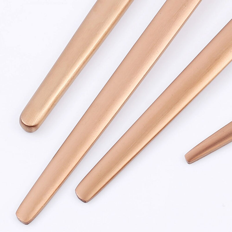 16Pcs Gold Matte Dinnerware Set 304 Stainless Steel Cutlery Set Dinner Knife Fork Spoon Kitchen Silverware Set Tableware Supply