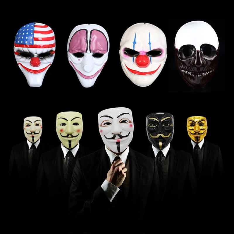 1 PC Anonymous Masks Horrible Masquerade Party Clown Mask Halloween Party Gift for Adult Kids Film Theme Mask Cosplay Costume