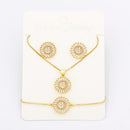 Hot Sale 26 Letters Jewelry Sets Necklace+Earrings+Bracelet For Women Initial Alphabet Charm Copper Zircon Party Wedding Gift