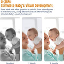 Montessori Baby Visual Stimulation Card Black White High Contrast Flash Cards for Kids Educational Sensory Book Baby Flashcard