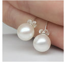 925 Sterling Silber Schmuck Natürliche Oblate Perlenohrringe Schmuck für Frauen 6-8-10mm Süßwasser Einfache Perlenohrringe
