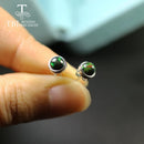 TBJ,Black Opal earring Round 4mm 5mm Natural Ethiopia Opal gemstone Jewelry 925 sterling silver for girls daughter nice gift