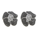 Promotion High quality micro pave blue black cubic zirconia cz bloom flower Big cz flower cz women earring 2022 spring new