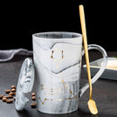 Naturmarmor 12 Sternzeichen Keramik-Becher mit Deckel Kaffeetassen Kreative Persönlichkeitstasse 400ml Bleifrei