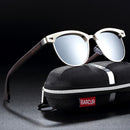 BARCUR Cat Eye Holz Sonnenbrille polarisiert Edelstahlrahmen Holz Sonnenbrille für Damen und Herren Oculos de Sol lunette de soleil femme