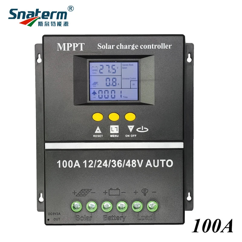 MPPT PWM 100A 12V 24V 36V48V AUTO solar charge controller Solar PV Battery Charger with LCD Display Solar PV Regulators Dual USB