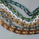 Neue Mode Damentasche Accessoire Metallteile Weiße Perle Acrylharzkette Luxuriöser Riemen Damen Schulter Süße Clutchketten