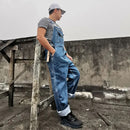 Jeans Men Men's Denim Overalls Men's Overalls Jumpsuit Large size strap Straight pants Blue jeans More sizes 30-44 46