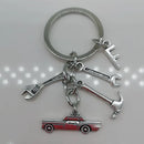 Mechanical Keychain Dad Father Initial Keychain Father's Day Gift Letter A-Z Truck Keychain Truck Key Ring Car Truck Lover Gift