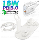 3 in 1 Wireless Charger for iPhone Wireless Charger 3in1 Induction Charging Dock Station for iPhone 12 SE 11 Apple Watch Airpods