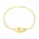 Moonmory 100 % echtes 925er Sterlingsilber Europäische Kette Handschelle Armband Menottes Handschellen-Armband für Damen Schmuck