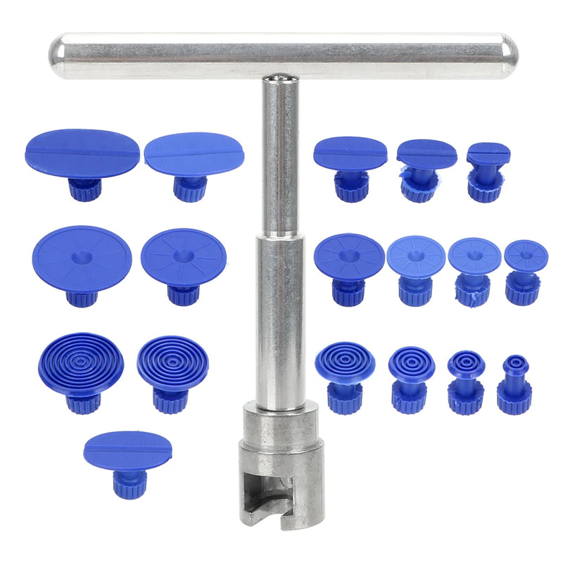 Car Dent Puller With 18 Pcs Glue Tabs Vehicle Repair Tool To Remove Dents Metal Sheet Pulling Hammer Plastic Suction Cup