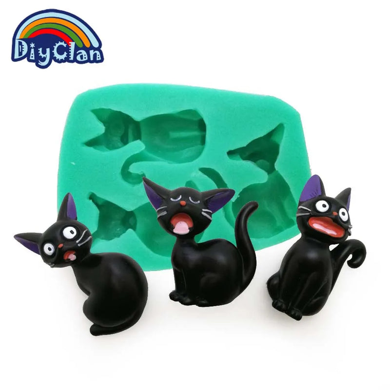 3 Cats Style Silicone Mold For Cake Decorating Animal Fondant Cupcake Mold Chocolate Polymer Clay Mould Resin Tools F0681XM