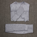 NORMOV Seamless Yoga Set For Women 2/3 PCS Gym Set Fitness Sport Set Women Workout Leggings Push Up Bra Long Sleeve Shirts