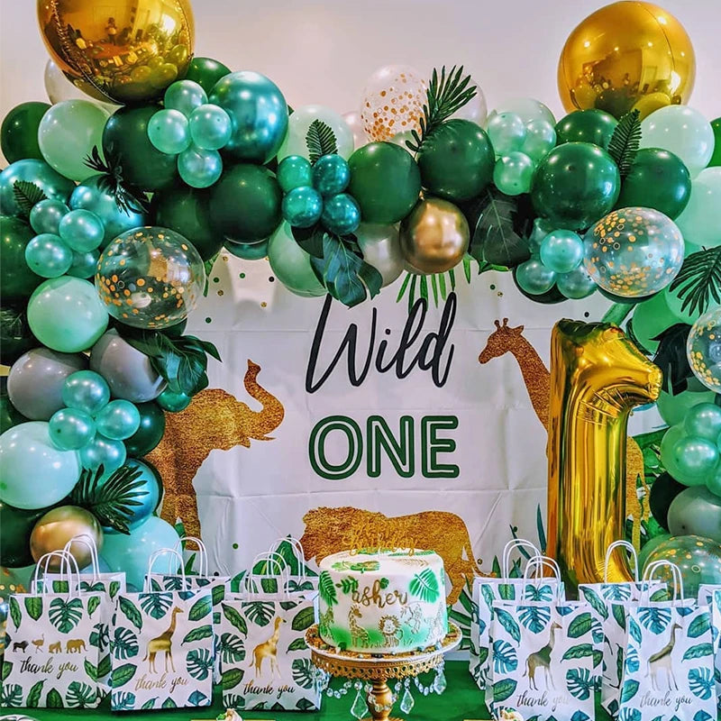 50/100pcs Jungle Safari Dark Green Balloon Garland Kit Balloons Baby Shower Toys Wedding Party Diy Balloons Birthday Decoration
