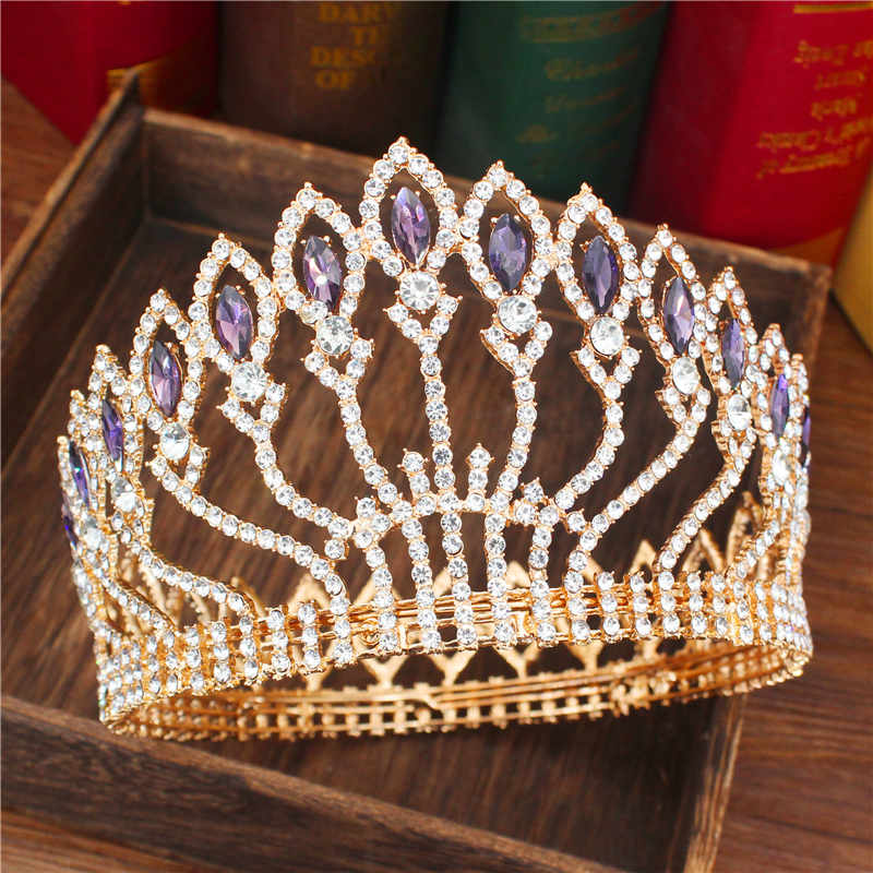 Crystal Queen Wedding Tiara Crown Bridal Pageant Hair Ornaments Baroque Diadem Headpiece Women Bride Head Jewelry Accessories