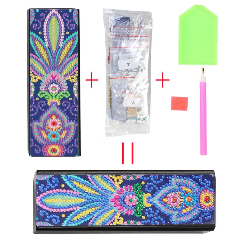 DIY Diamond Painting Eye Glasses Storage Box Travel Leather Sunglasses Case Special Shaped Diamond Storarage Box