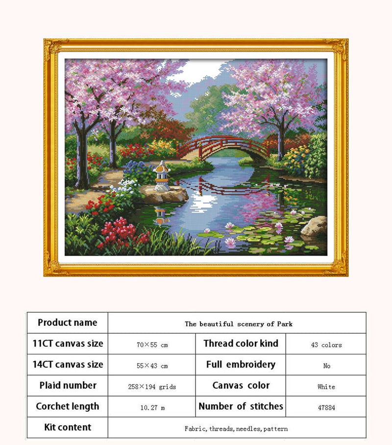 Leisurely Cabin House Scenery Patterns Counted 11CT 14CT Cross Stitch Sets DIY Cross-stitch Kit Embroidery Needlework Home Decor