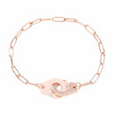 Moonmory 100 % echtes 925er Sterlingsilber Europäische Kette Handschelle Armband Menottes Handschellen-Armband für Damen Schmuck