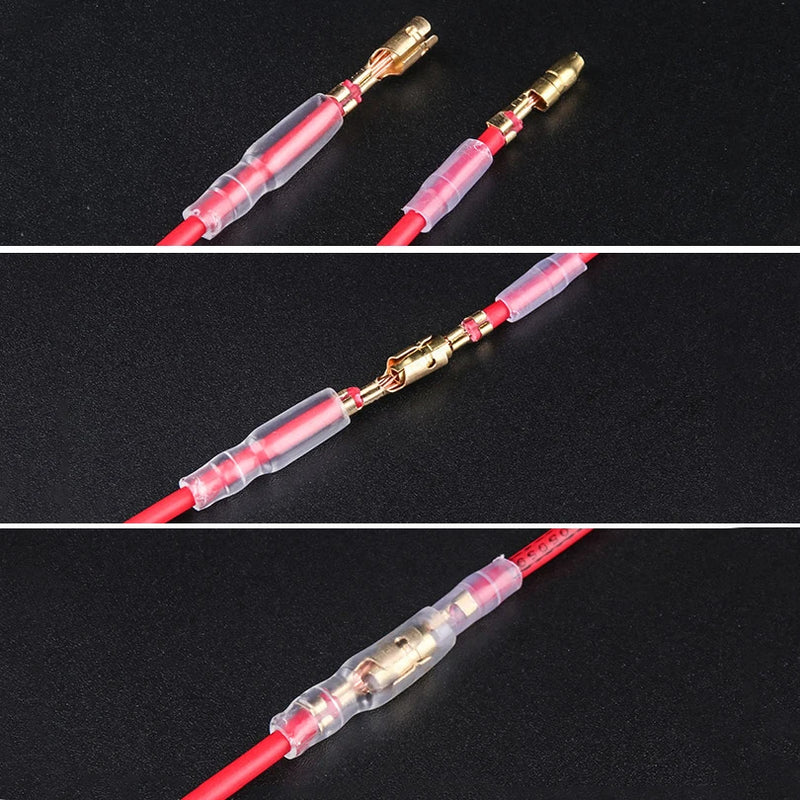 50/100Sets 4.0mm Female and Male Bullet Terminals Connector Gold Brass Wire Connector And Insulating Sleeves for Car