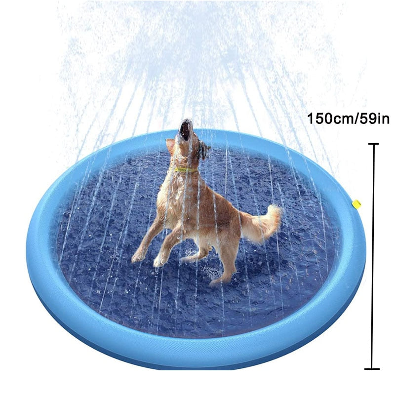 MySudui Pet Sprinkler Pad Play Cooling Mat Swimming Pool Outdoor Inflatable Water Spray Pad Mat Tub For Dog Summer Cool