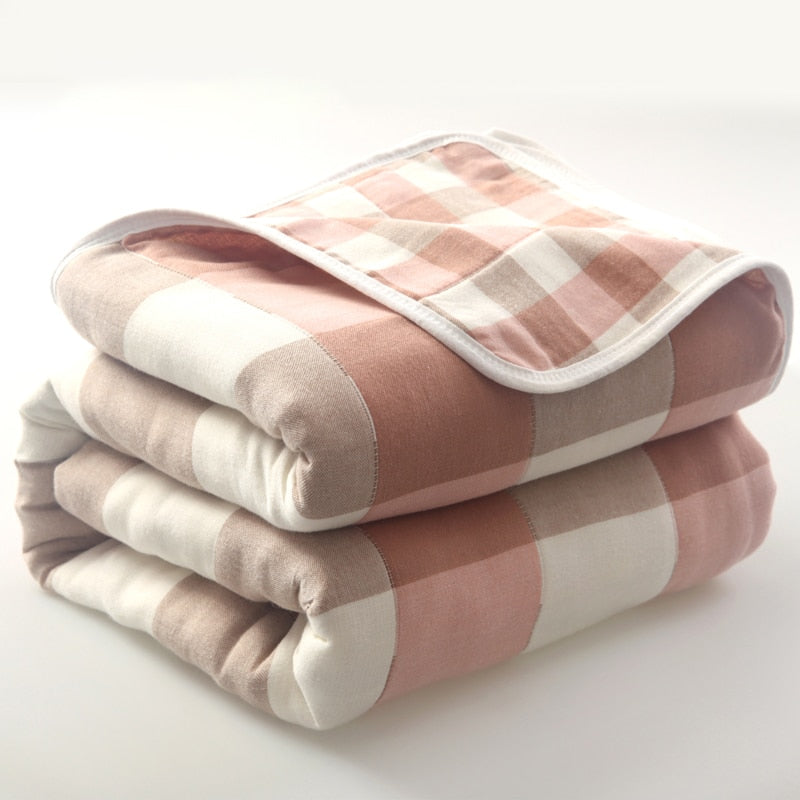 90*100cm Soft Breathable Cotton Baby Blanket for Newborn 6 Layers Muslin Gauze Growth Baby Quilt Newborn Baby Bath Swaddle Wrap