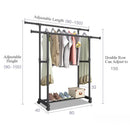 Double Pole Floor Drying Rack Balcony Folding Stainless Steel Home Furniture indoor Clothes Hanger Retractable Simple Coat Rack