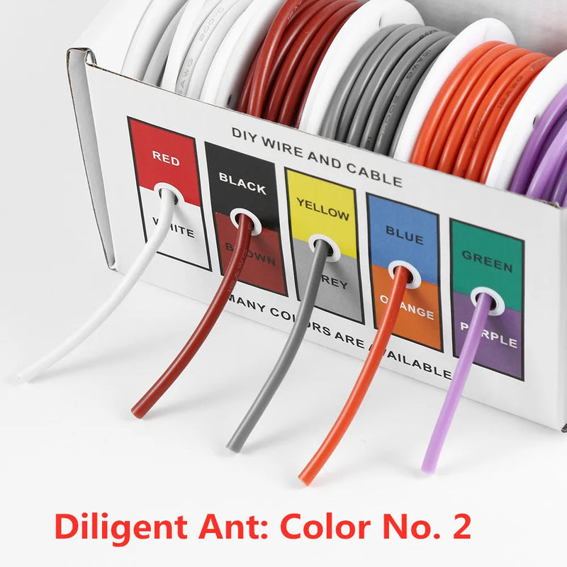 High quality super soft silicone wire and cable household DIY 5 colors mixed box wire tinned pure copper