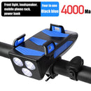 4in1 Bicycle Light USB Charging Lighting Cycling Phone Holders & LED Headlight Horn Bell MTB Power Bank for Bike Accessories