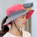 K106 Women's Bucket Hat Panama 2021Fashion Sun Visor Breathable Fisherman Protection Hat Ponytail Cap Summer Hats Beach Sun Hats
