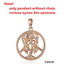 Tierkreiszeichen 12 Konstellation Anhänger Halskette 585 Roségold Farbe Horoskop Halskette Herren Kette Geschenk Modeschmuck GPM21