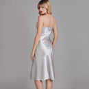 Silky Lady Nightdress Satin Spaghetti Strap Nightgown Intimate Lingerie Summer New Sleepwear White Nightwear Home Dressing Gown