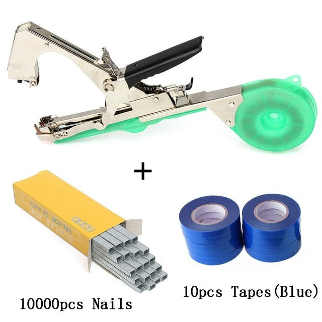 ALLSOME Tying Machine Plant Garden Plant Tapetool Tapener 10 Rolls Tape Set for Vegetable, Grape, Tomato,Cucumber, Pepper Flower