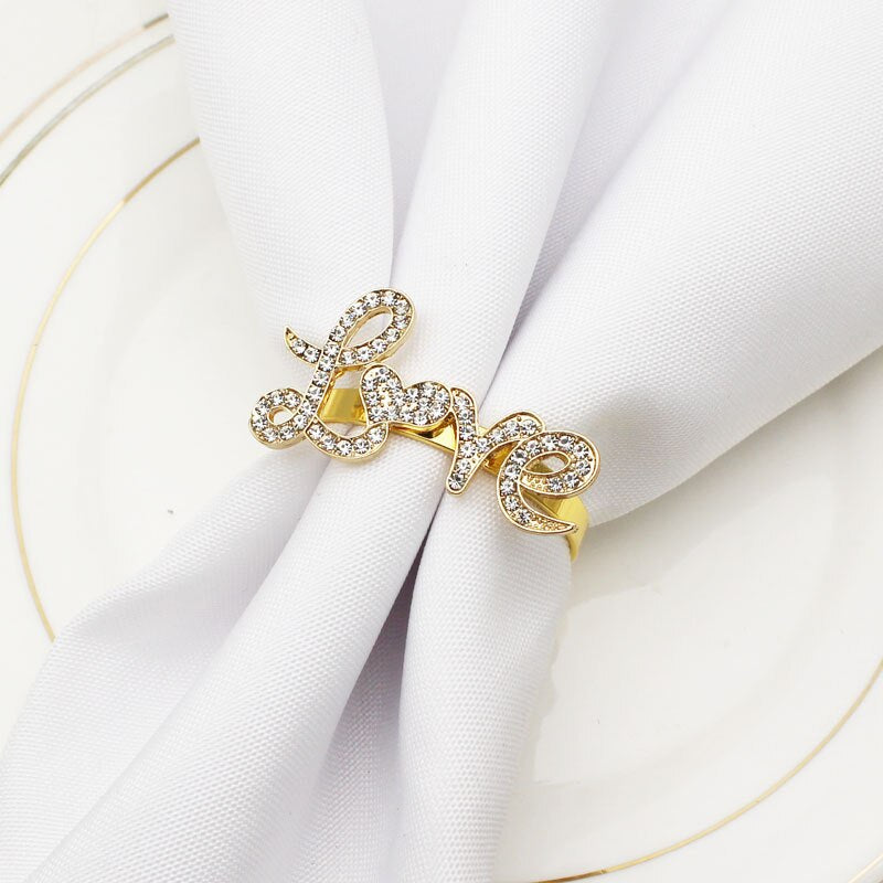 6pc Simple english letter love napkin ring napkin buckle