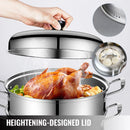 SucceBuy 5-Lagen Dampfgarer 28-30cm Edelstahl Suppentopf für Zuhause Dampfgaren Knödel Gemüse Reis Kochen Gedämpftes Gericht