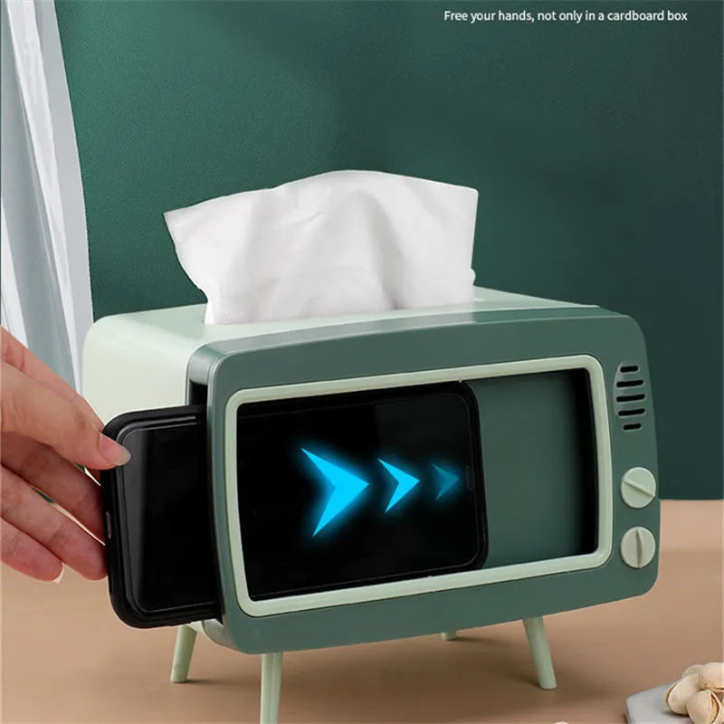 Nordic creative cute multifunctional tissue storage box imitation TV tissue box living room coffee table restaurant pumping box