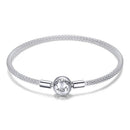 BISAER 925 Sterling Silver Demon Eye Bracelets Blue Evil Eyes Bangles Pave Setting Zircon 17-21CM for Women Party Fine Jewelry