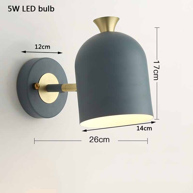 LED Wall Lamp Nordic Macaron Adjustable Wall Lights for Livingroom Bedroom Sconces Simple Indoor Colorful Home Decors Lighting