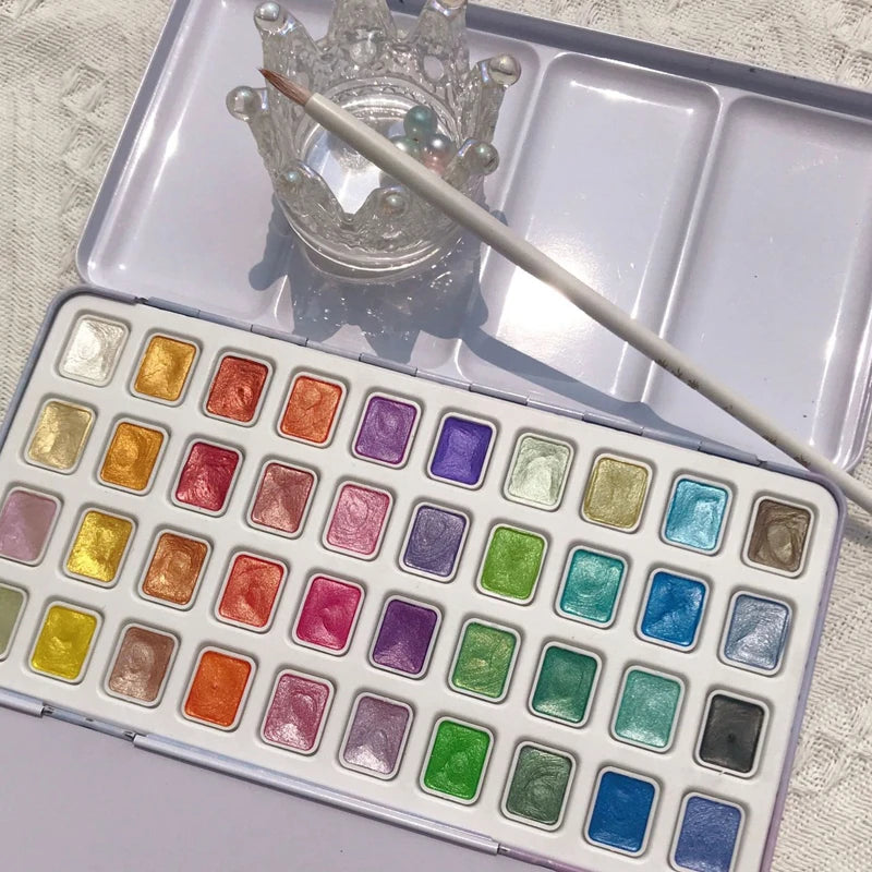 Dropping Handmade 40 Colors Pearlescent Watercolor Pigment Colorlead Giveaway