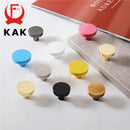 KAK Gold Cabinet Knobs Black Kitchen Handles Zinc Alloy Colorful Furniture Knobs for Kids Room 30mm Cupboard Door Pulls Hardware