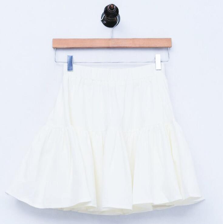 2023 Summer Sexy Korean style Ruffles Skirt fashion Women Mini Skirt High Waist Girls sweet cotton linen Skirt black white